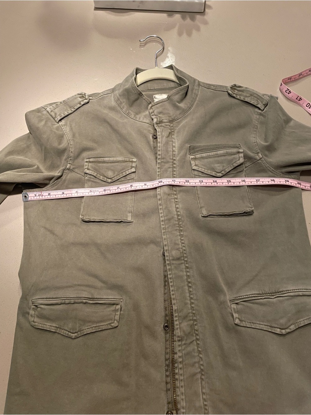 Anine Bing Washed Olive Utility Field Jacket - Picture 7 of 8